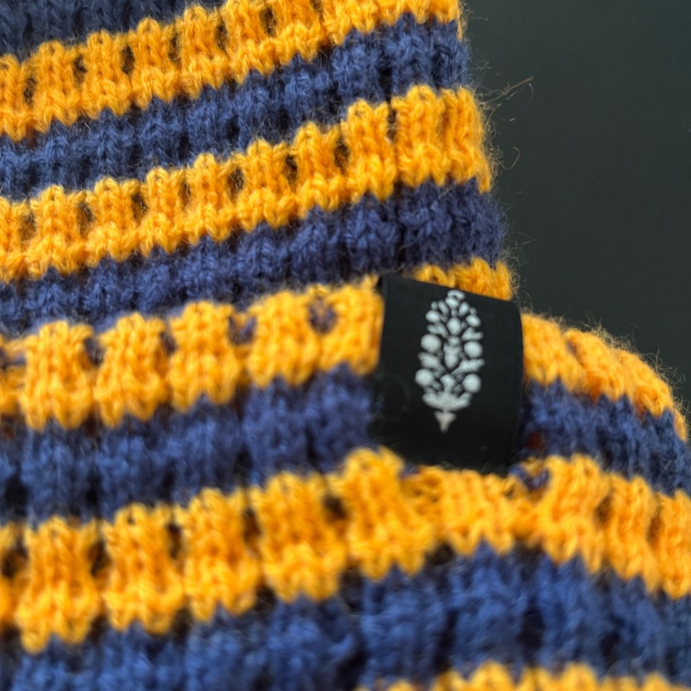 Free People/ FP Movement Stripe It Up Cool   Varsity Orange Beanie - Picture 4 of 5